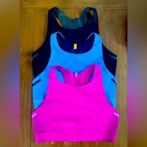 Bundle of 3 Brooks Drive 3 Pocket Run Bras Size 34 DD/E